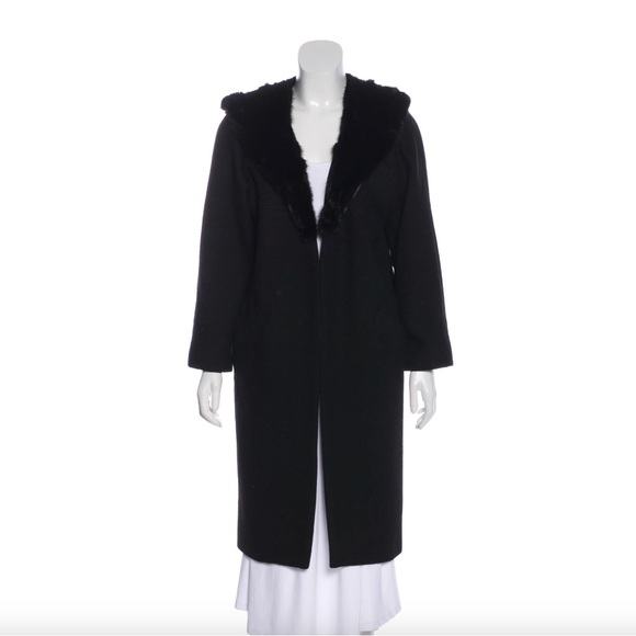 Reformation Raven Fur Trim Coat - Picture 2 of 4